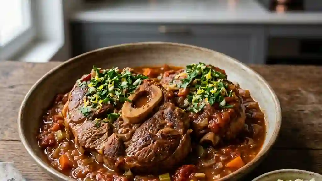 Osso bucco de dinde fondant et gremolata - Photo de présentation