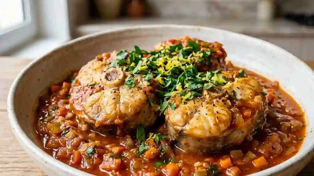Osso bucco de lotte fondant au citron - Photo de présentation