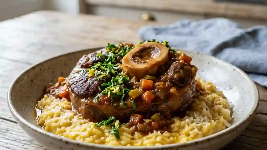 Osso bucco fondant et gremolata zestée - Photo de présentation