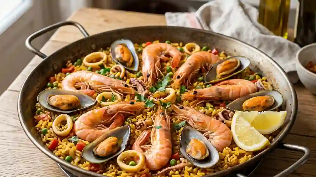 Paella de Mariscos au Safran et Fruits de Mer - Photo de présentation
