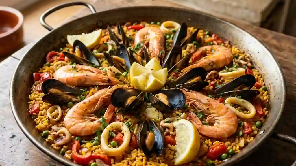 Paella de Marisco au Safran et Fruits de Mer - Photo de présentation