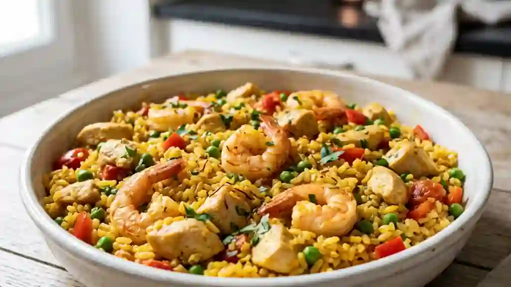 Paella Express au Safran et Poulet Tendre - Photo de présentation