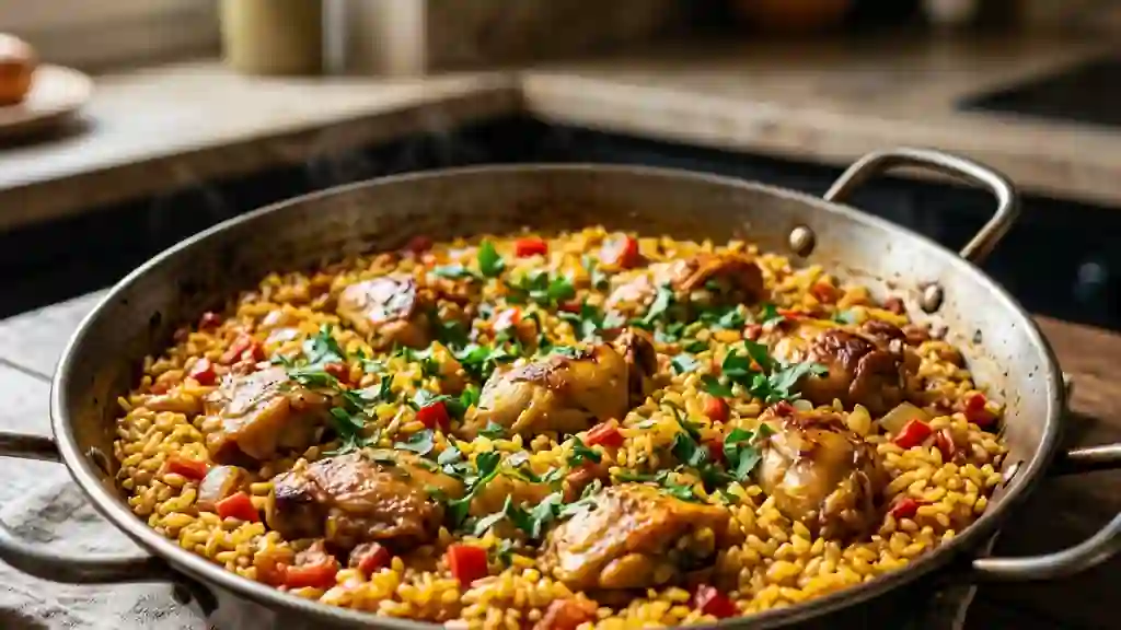 Paella Villera au Lapin et Riz Safran - Photo de présentation