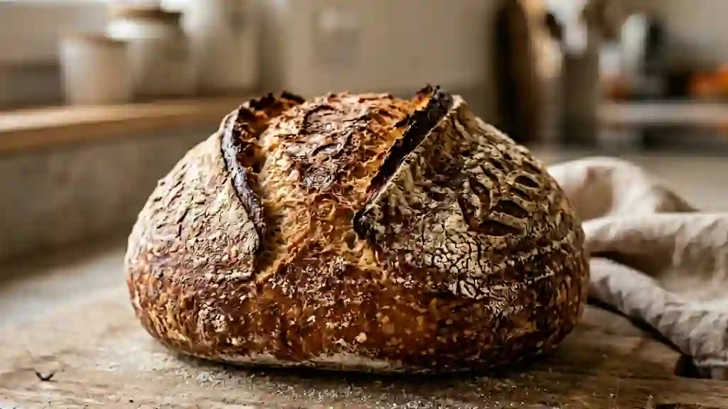 Pain au levain à croûte craquante - Photo de présentation