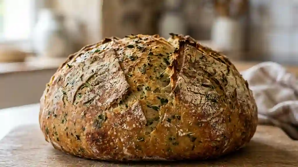 Miche croustillante au persil, thym et ciboulette - Photo de présentation