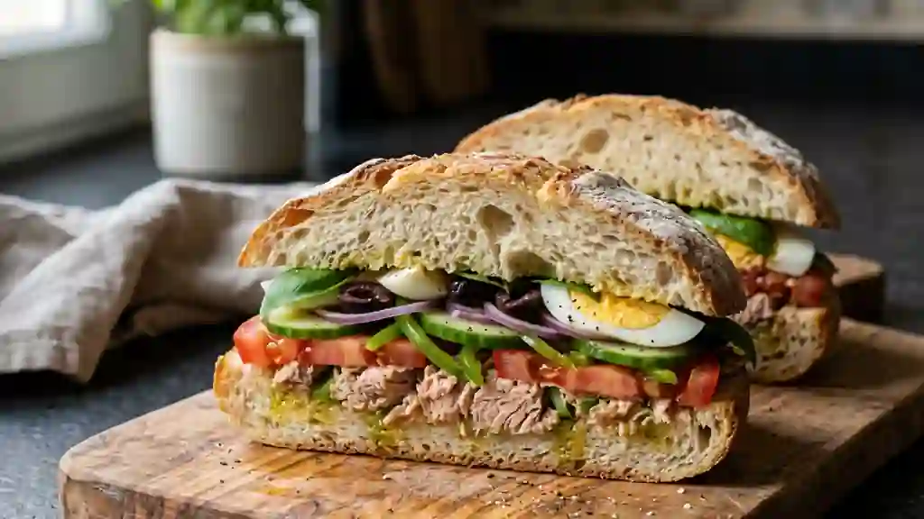 Pain bagnat niçois, croquant et infusé d'olive - Photo de présentation