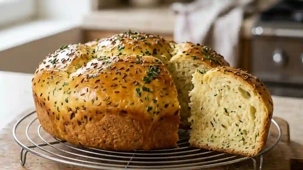Brioche tressée aux herbes et cumin - Photo de présentation