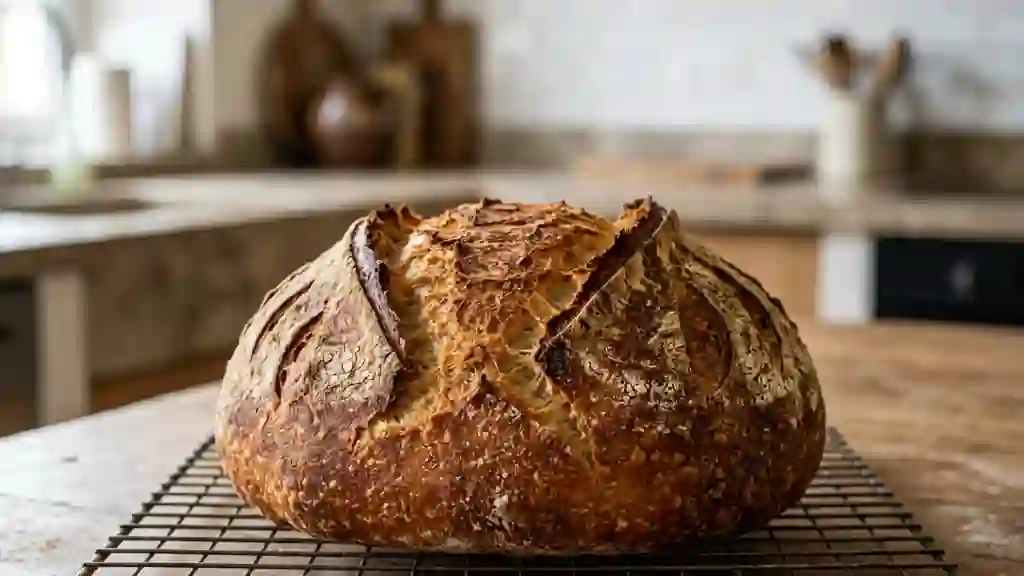 Pain de campagne à la croûte craquante - Photo de présentation