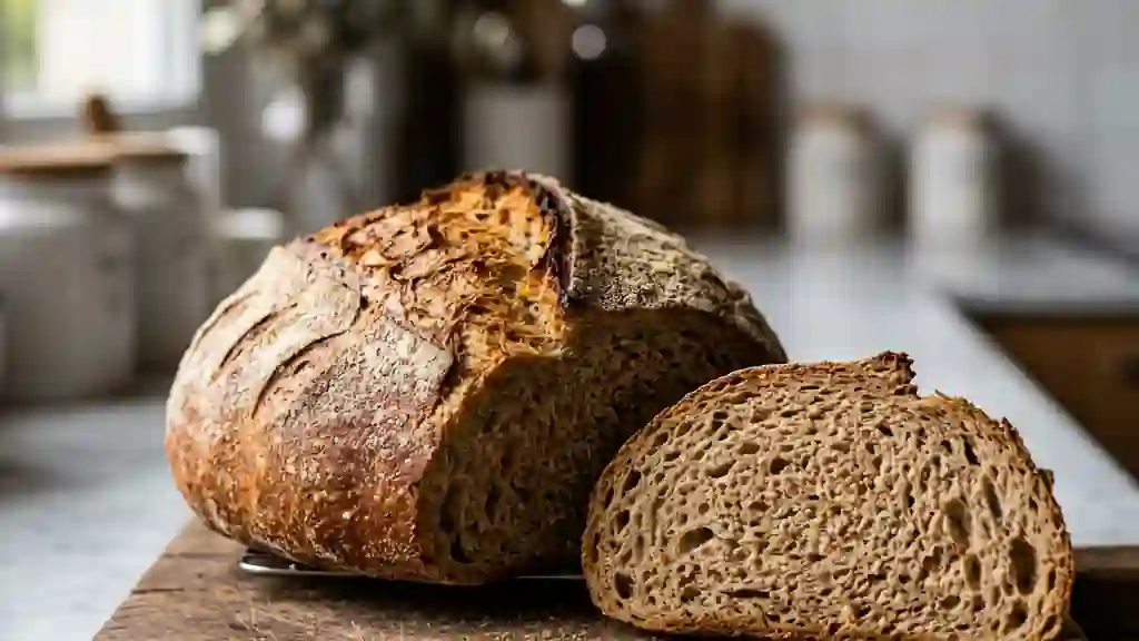 Pain complet rustique et mie alvéolée - Photo de présentation