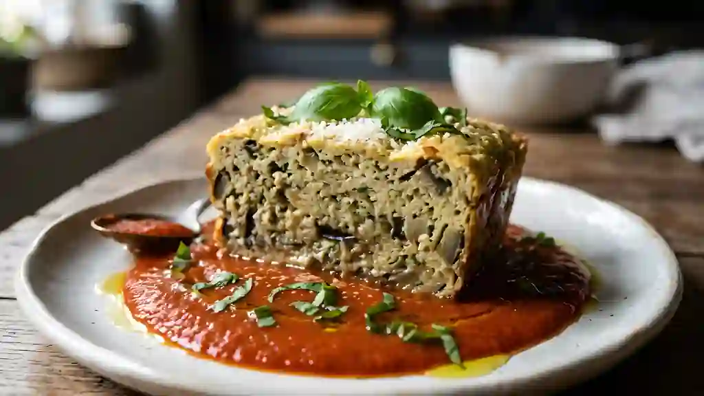 Pain d'aubergines fondant au parmesan - Photo de présentation