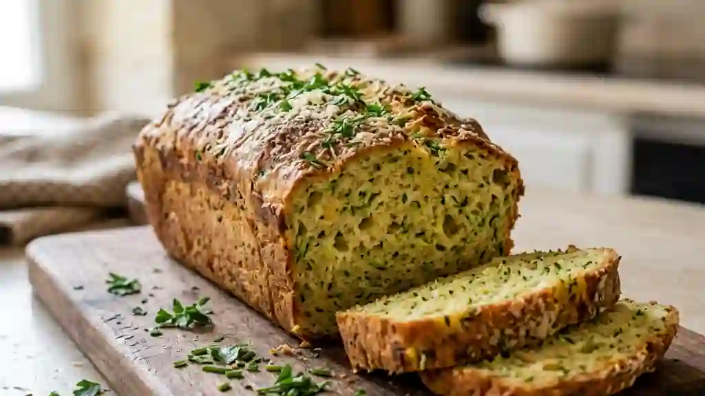 Pain de courgettes fondant aux herbes fraîches - Photo de présentation