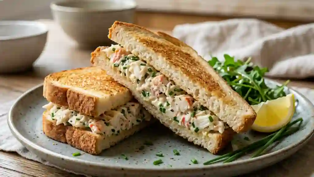 Club sandwich au crabe fondant et citronné - Photo de présentation