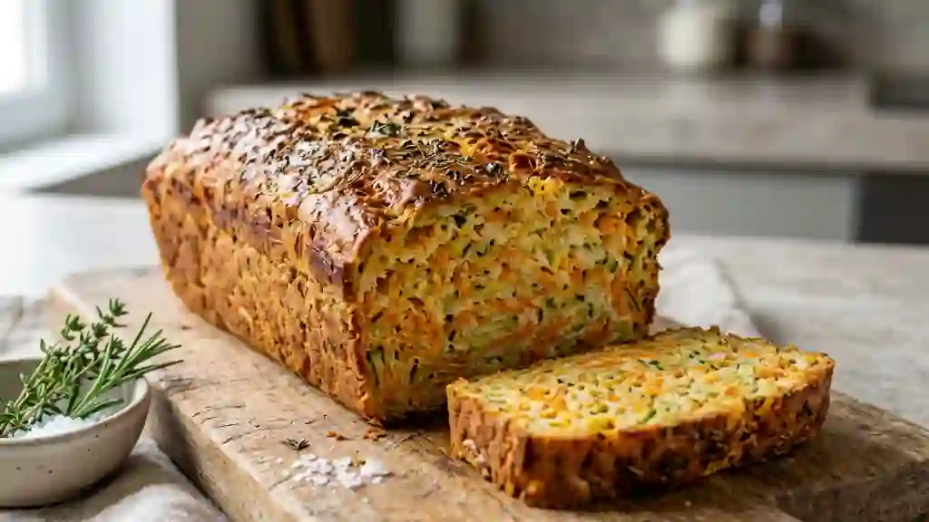 Pain de légumes fondant et croûté au fromage - Photo de présentation