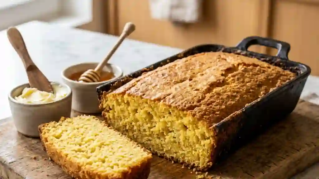 Cornbread américain moelleux et doré - Photo de présentation