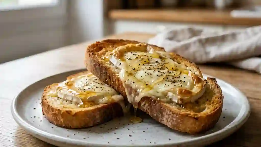 Tartines de chèvre fondant au miel et poivre - Photo de présentation