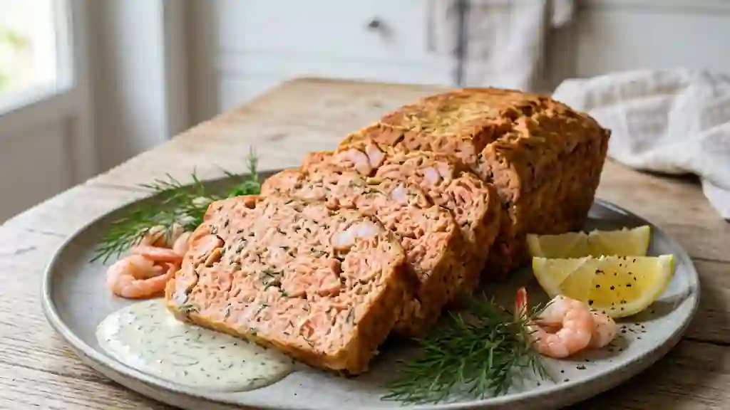 Pain de saumon aux crevettes fondant et frais - Photo de présentation
