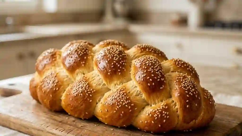 Challah Briochée au Sésame et Mie Filante - Photo de présentation