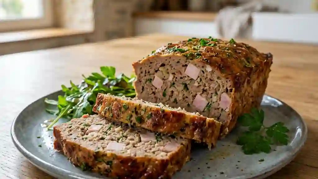 Pain de veau fondant au jambon et persil - Photo de présentation