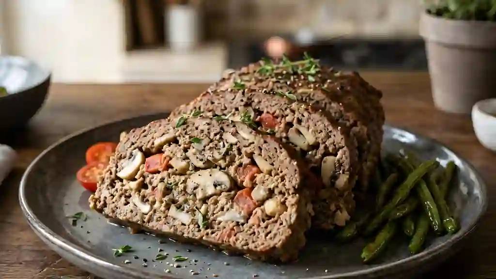 Pain de viande champignons et tomates - Photo de présentation
