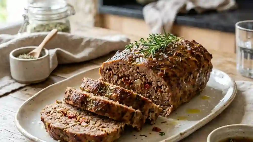 Pain de viande provençal juteux et parfumé - Photo de présentation