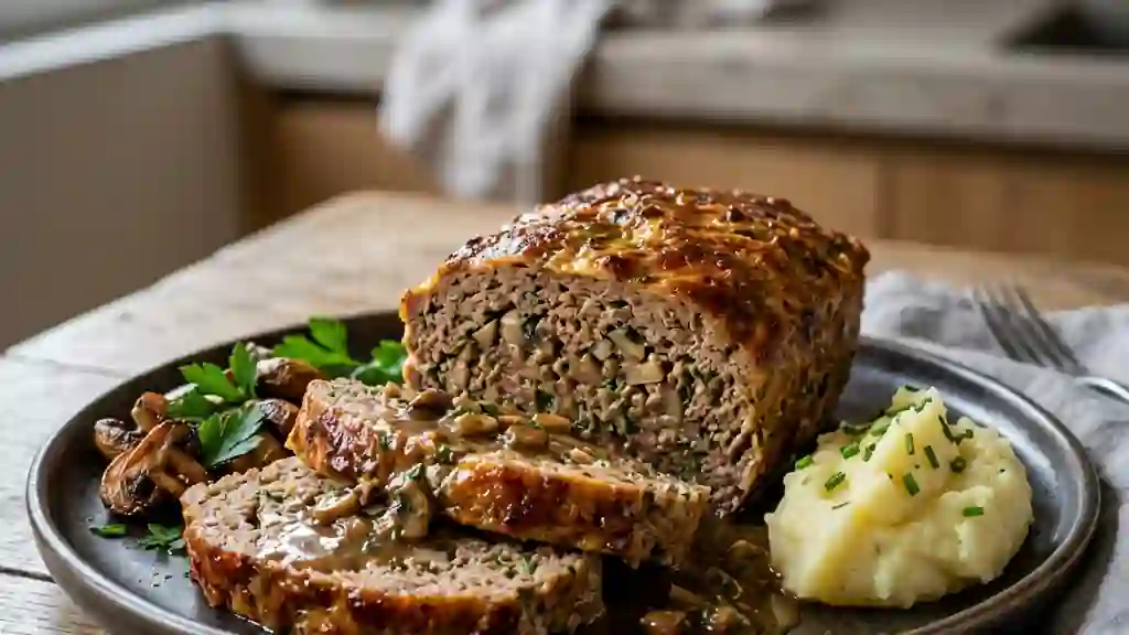 Pain de viande moelleux aux champignons - Photo de présentation