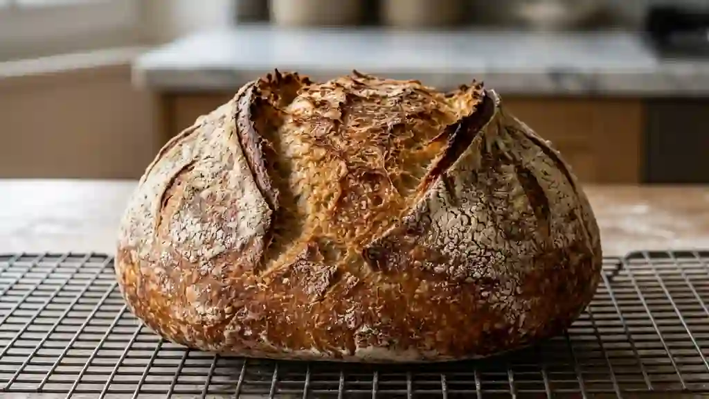 Miche de pain doré à la croûte craquante - Photo de présentation