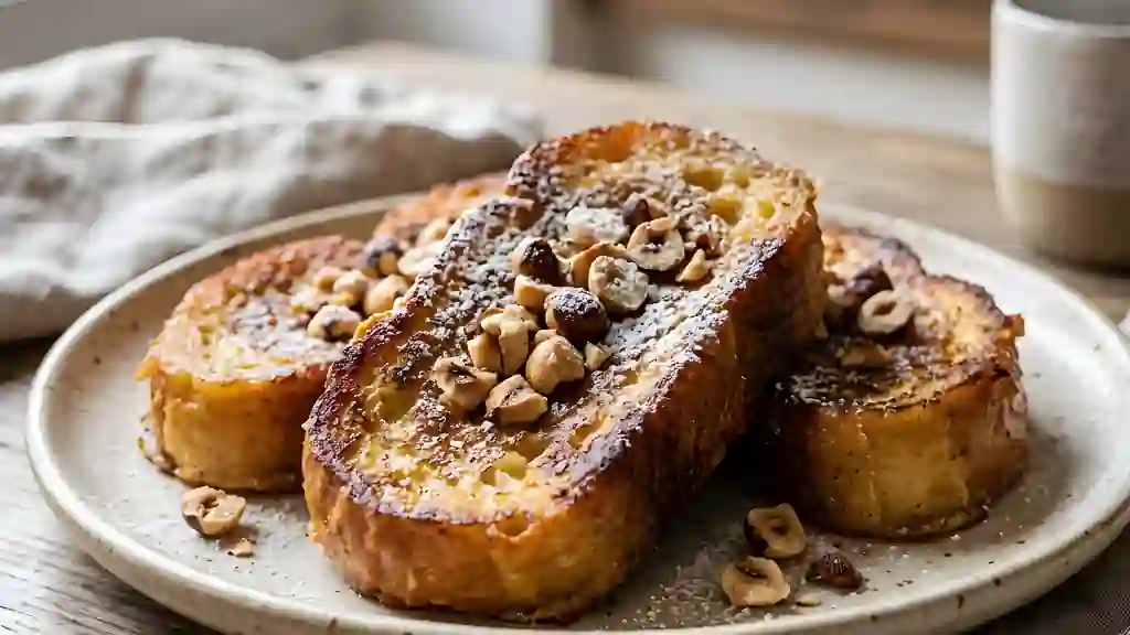 Pain perdu cannelle et noisettes croquantes - Photo de présentation