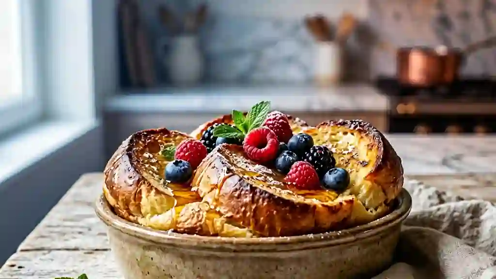 Pain perdu soufflé aérien au fromage blanc - Photo de présentation