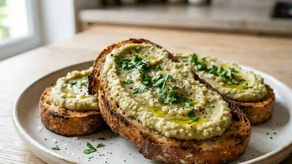 Toasts croustillants à la crème de fèves - Photo de présentation