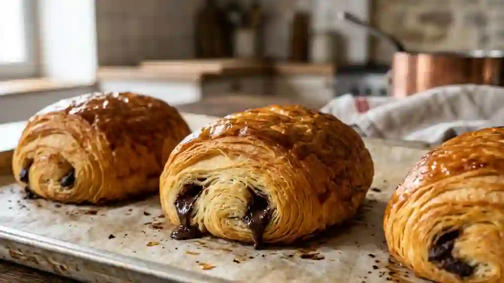 Pains au chocolat croustillants et fondants - Photo de présentation
