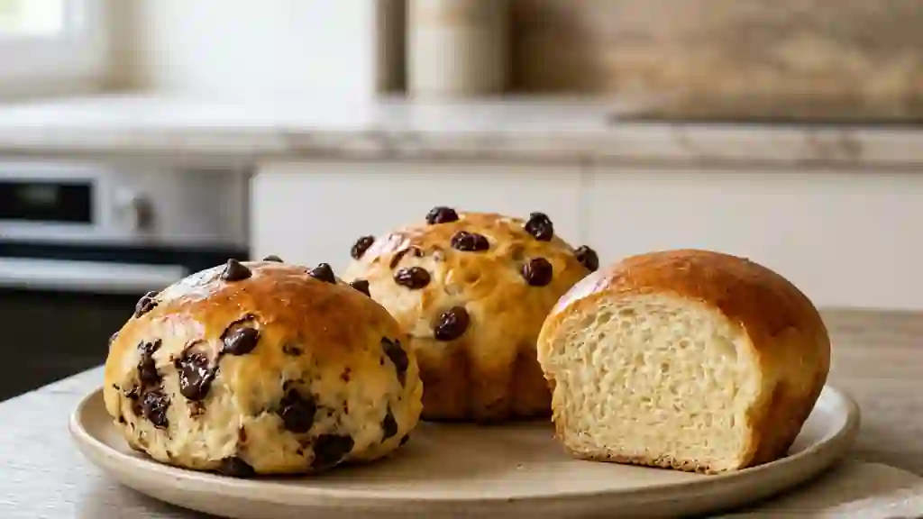 Pains Briochés Moelleux au Chocolat et Raisins - Photo de présentation
