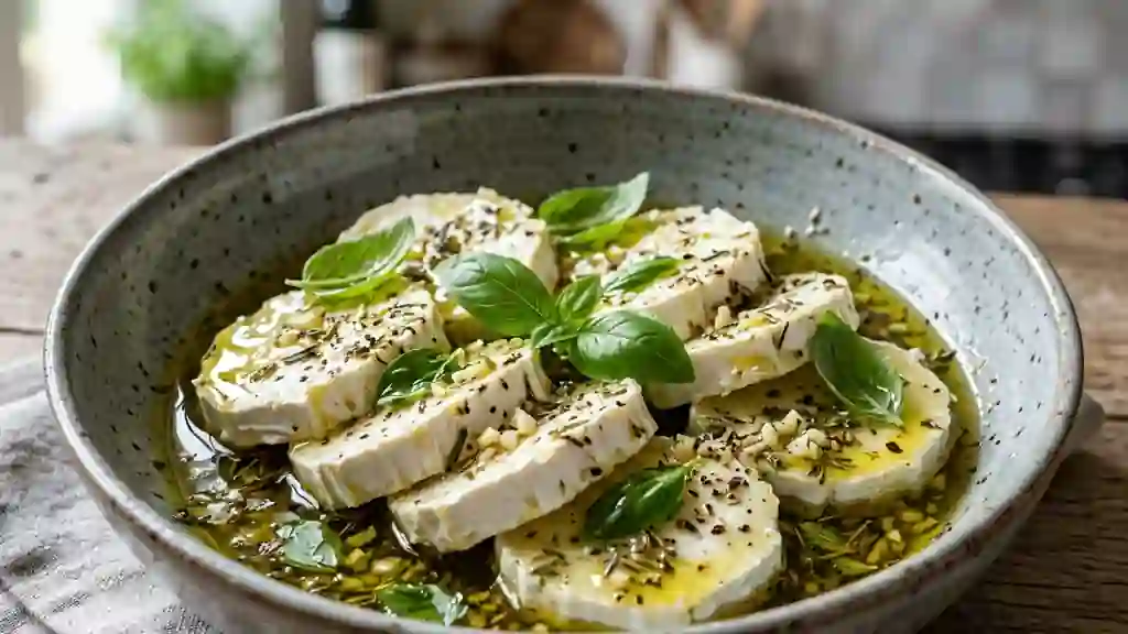 Palets de chèvre fondants ail et basilic - Photo de présentation