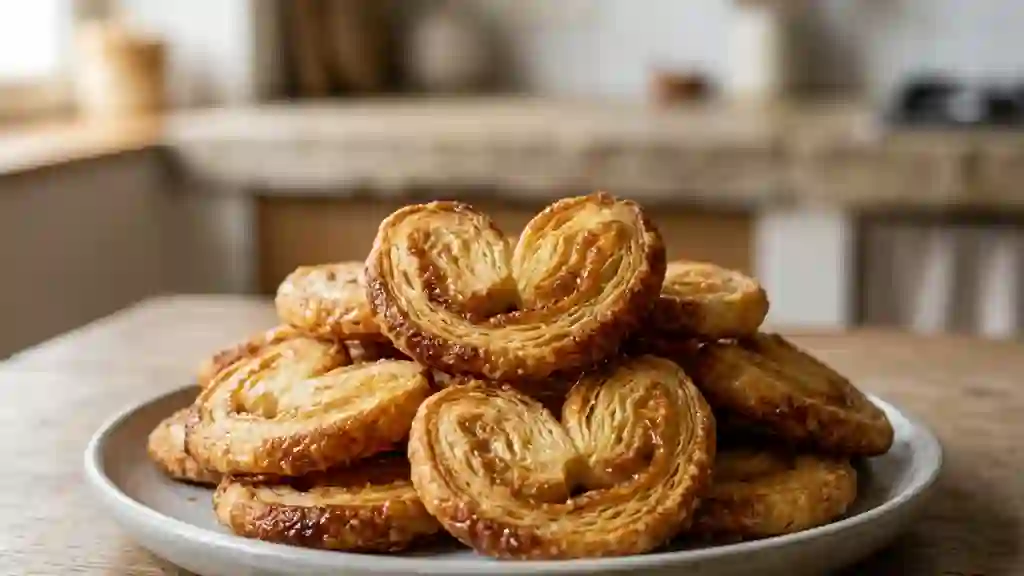 Palmiers dorés et croustillants au sucre - Photo de présentation