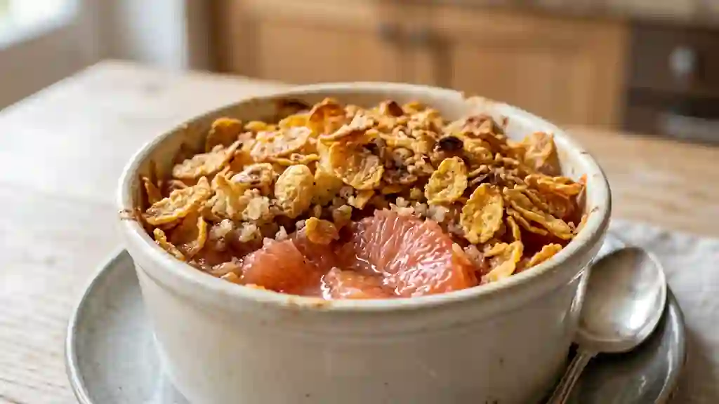 Pamplemousse rôti et crumble de corn flakes - Photo de présentation