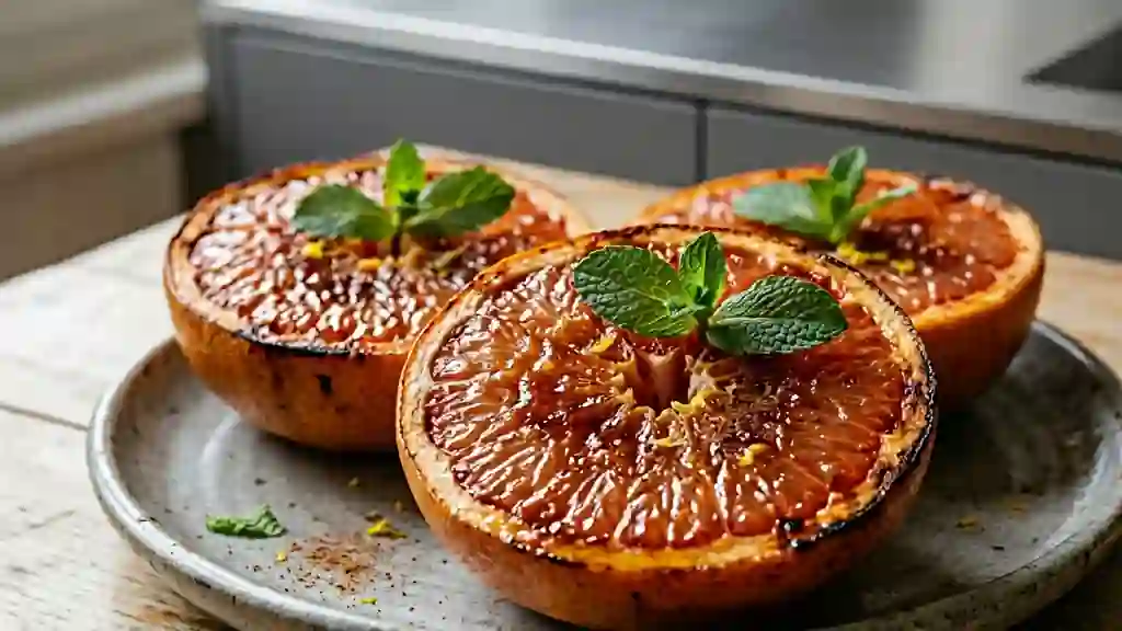 Pamplemousses rôtis au miel et cannelle - Photo de présentation