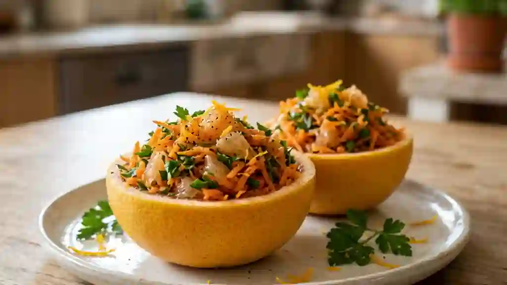 Pamplemousse frais et carottes acidulées - Photo de présentation
