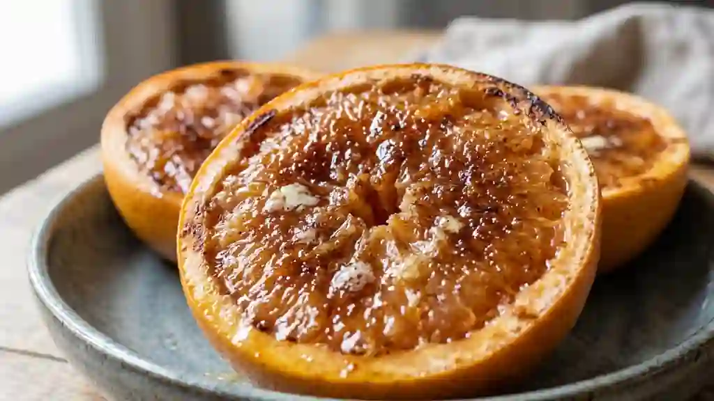 Pamplemousses gratinés miel et cannelle - Photo de présentation