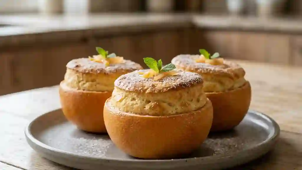 Soufflés de pamplemousse aériens et vanillés - Photo de présentation
