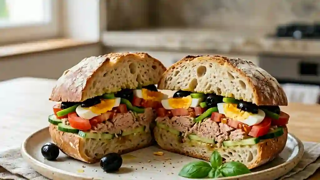 Pan-bagnat authentique et bien imbibé - Photo de présentation
