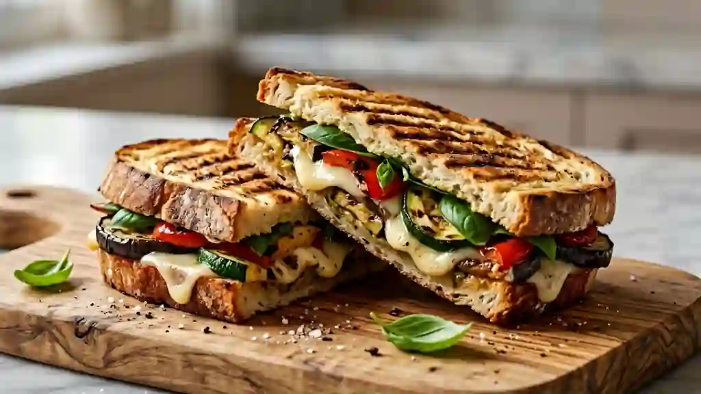 Panini fondant aux légumes grillés - Photo de présentation