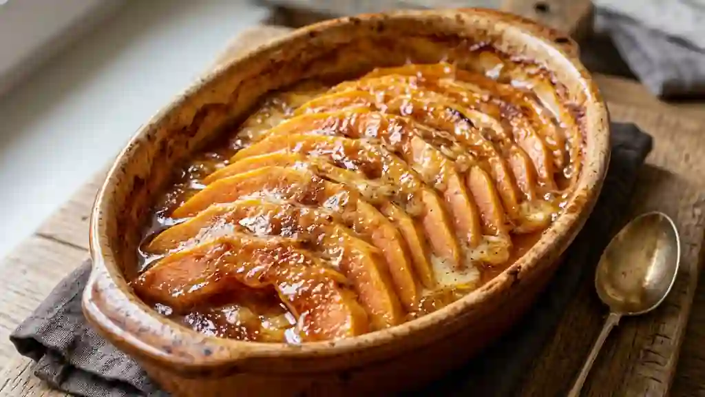 Gratin de papaye fondant et caramélisé - Photo de présentation