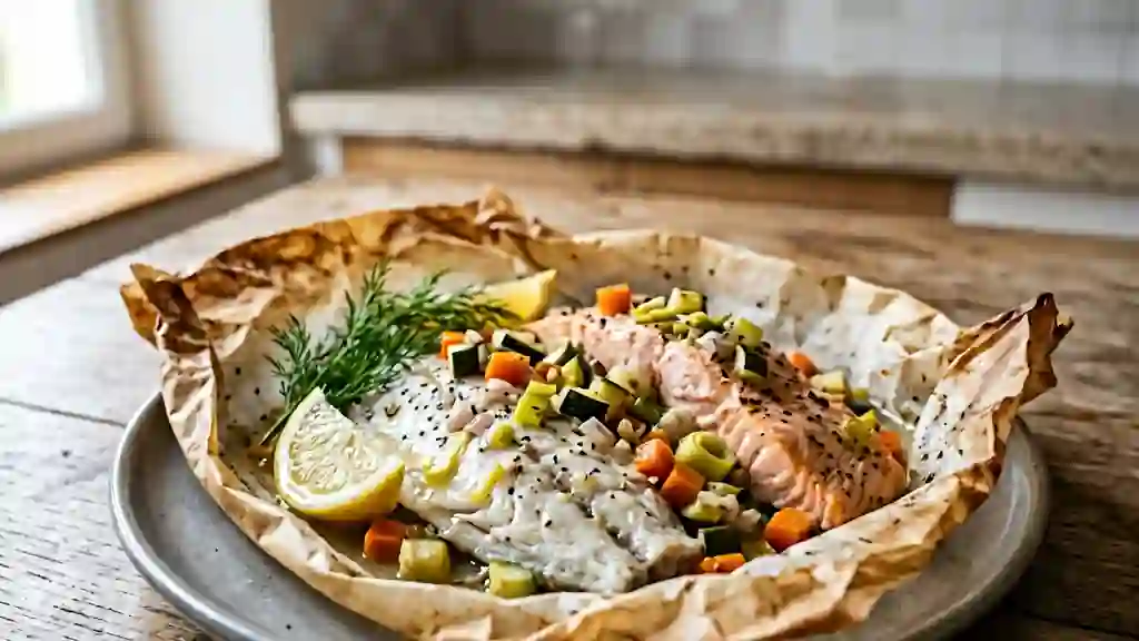 Duo de poissons fondants et légumes croquants - Photo de présentation