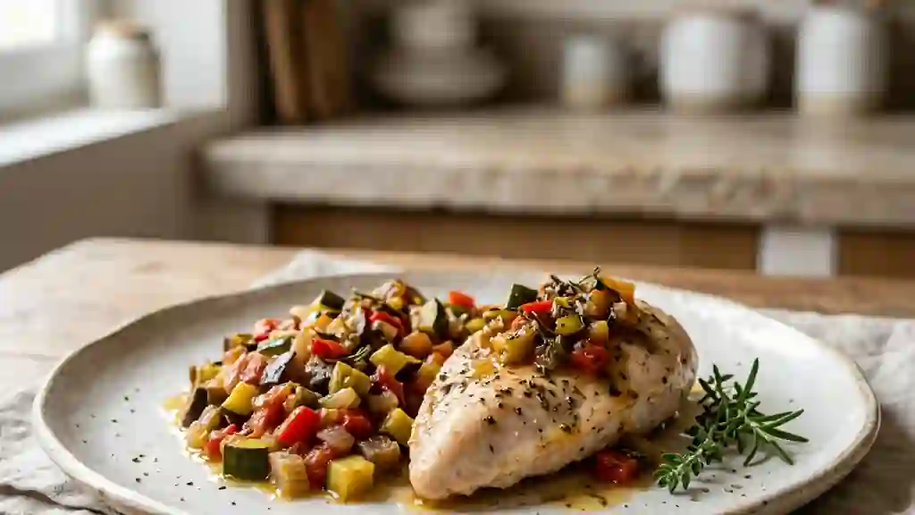 Dinde fondante en papillote et sa ratatouille - Photo de présentation