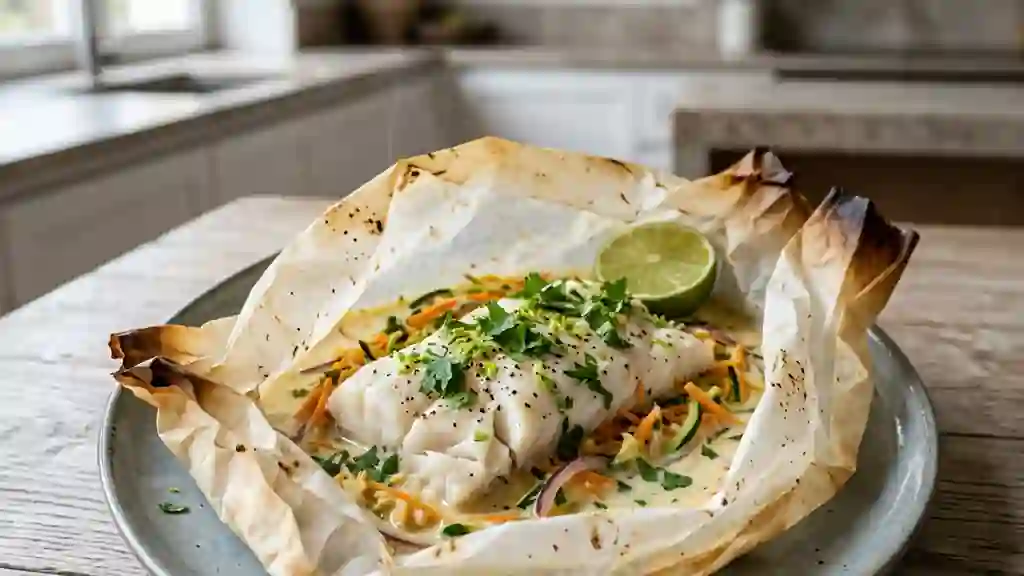 Poisson fondant au lait de coco et citron vert - Photo de présentation