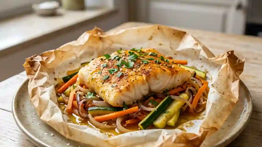 Papillote de poisson fondante aux épices douces - Photo de présentation