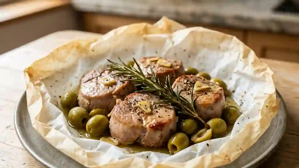 Porc fondant aux olives et romarin - Photo de présentation