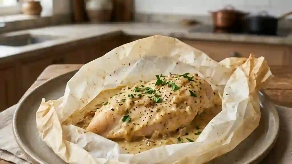 Poulet Fondant à la Moutarde en Papillote - Photo de présentation