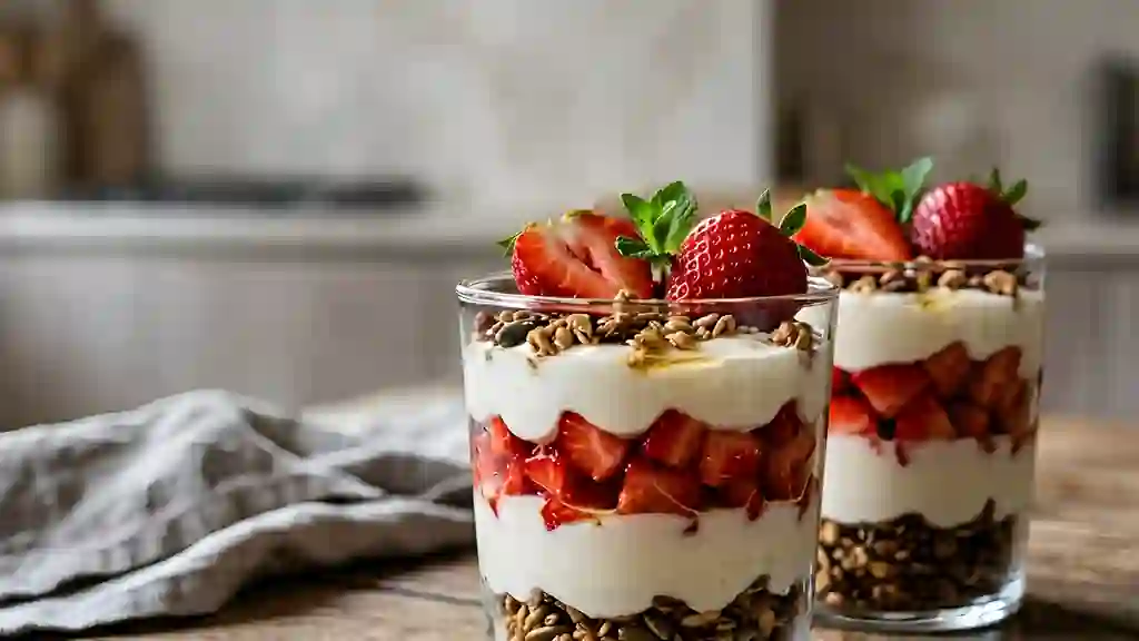 Parfait aux fraises et granola - Photo de présentation