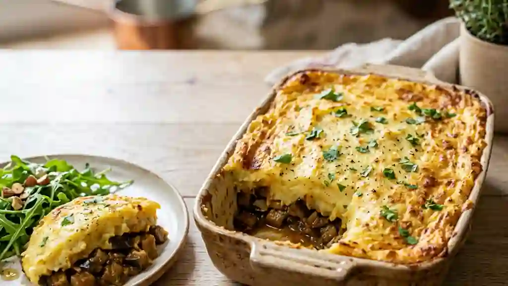 Parmentier d'aubergines fondant au curry - Photo de présentation