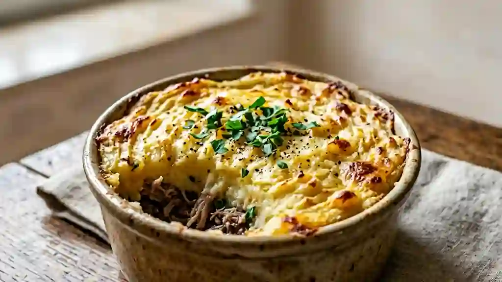 Parmentier de canard confit fondant et doré - Photo de présentation